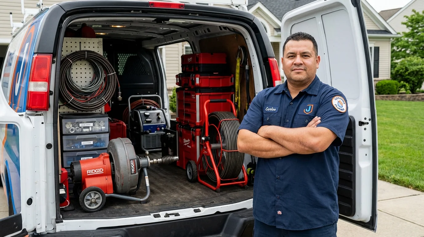 Professional drain cleaning equipment and Johns Plumbing LLC plumber in Kingfisher