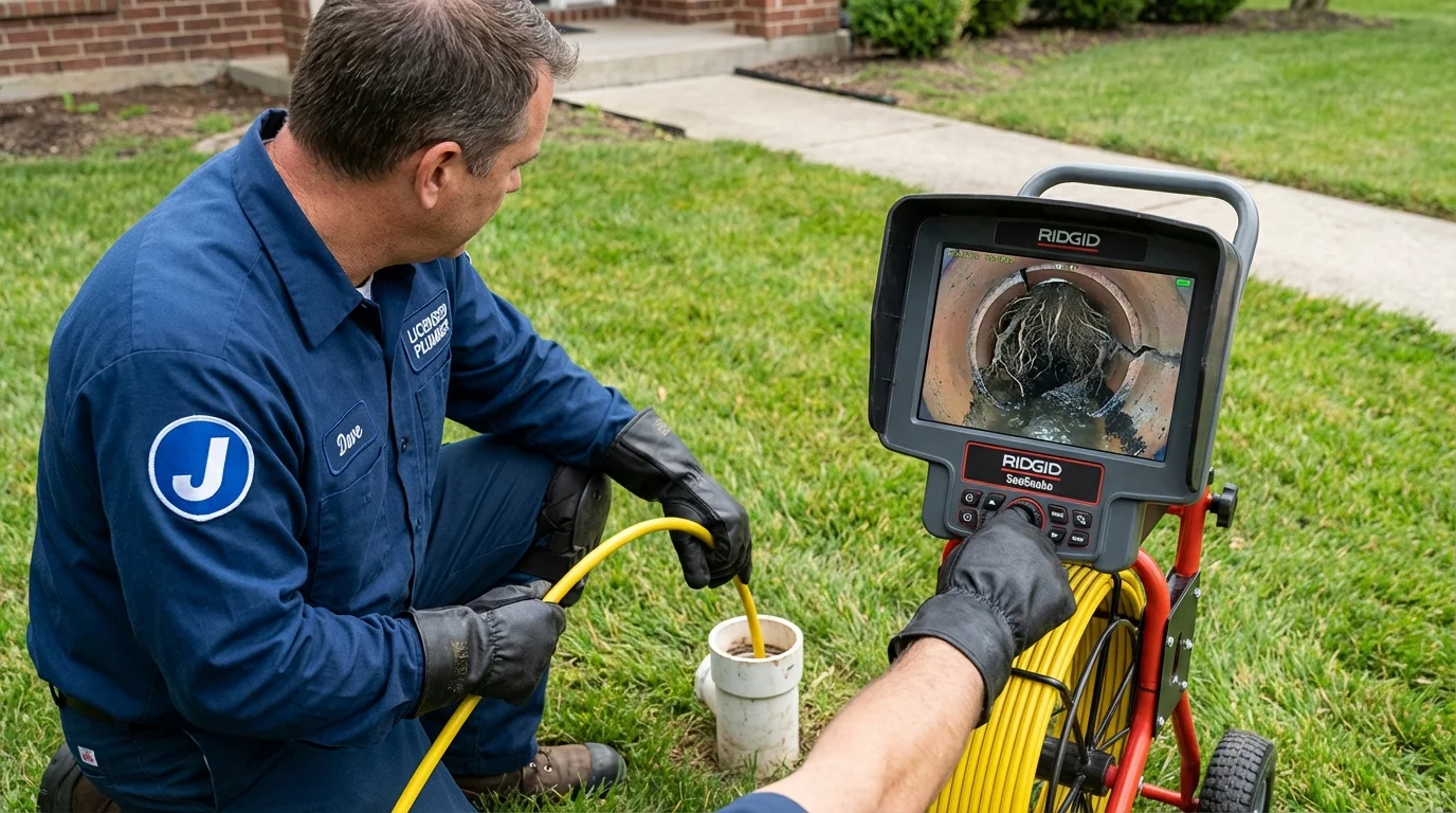 Sewer camera inspection being performed by Johns Plumbing LLC in Kingfisher